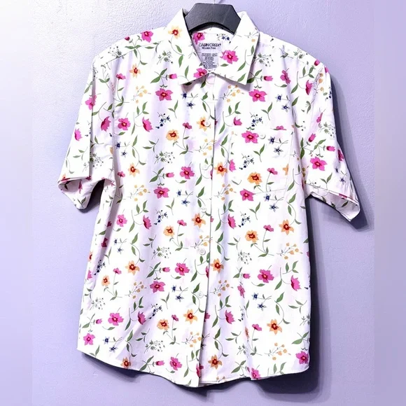 #10) Cabin Creek Wrinkle Free Floral Shirt - Picture 3 of 7